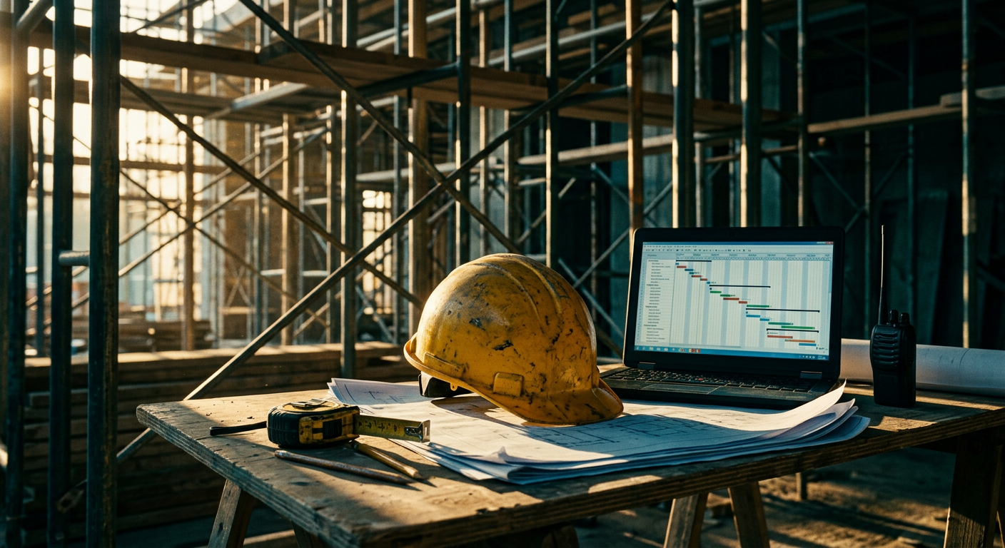 Construction project management dashboard with AI-powered scheduling