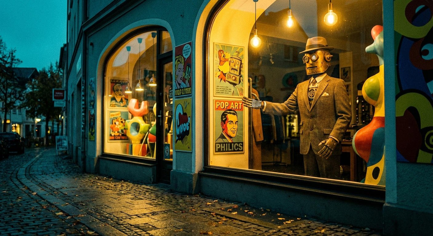 AI-powered retail storefront with digital signage and foot traffic analytics