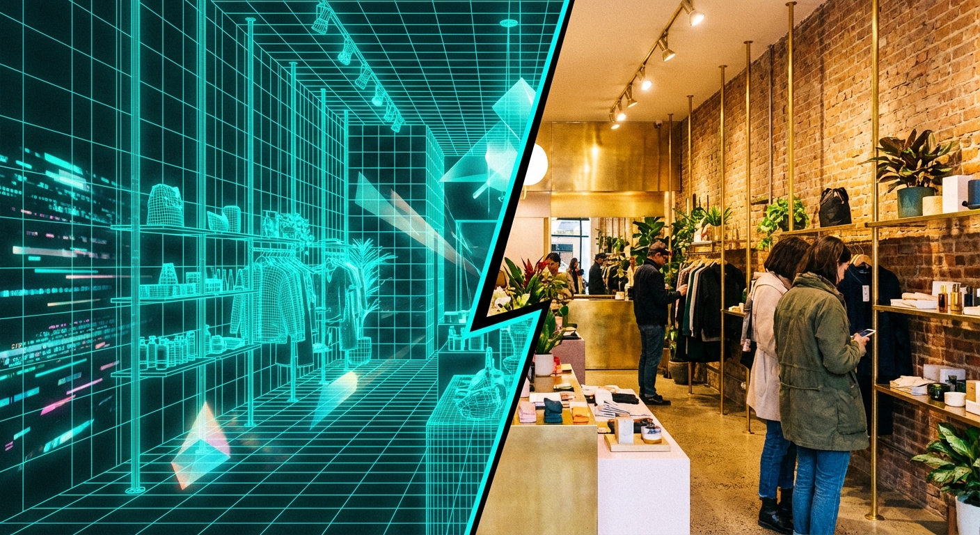 Omnichannel retail dashboard showing unified online and in-store sales data