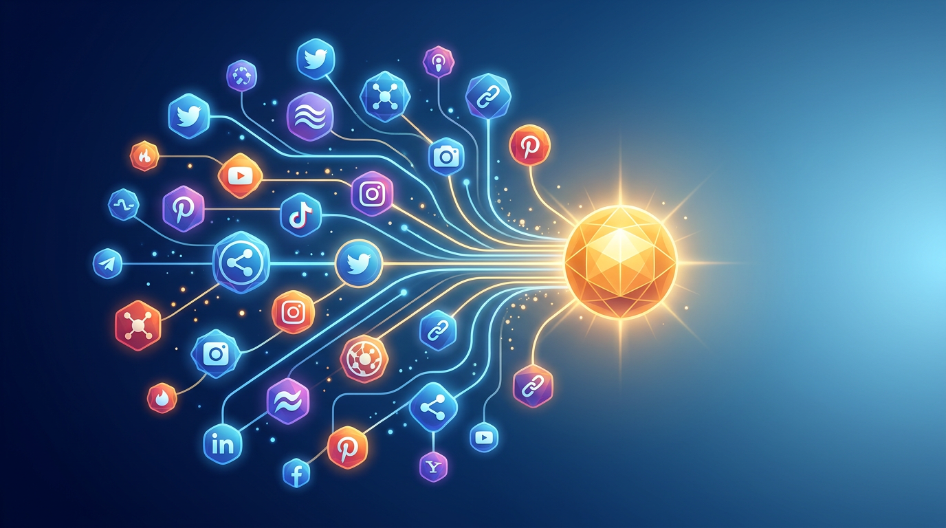 Social media nodes connecting to