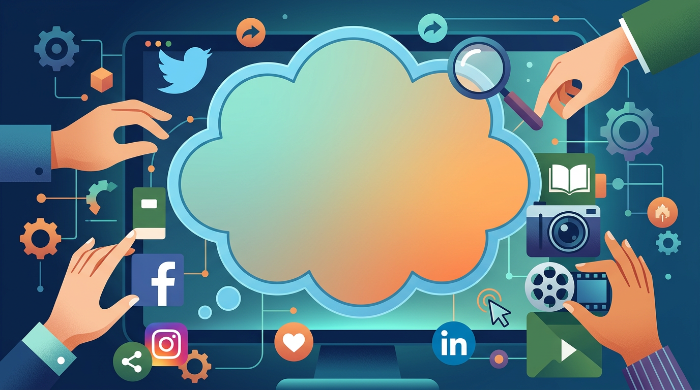 Social media app icons arranged neatly, illustrating brand channel selection.