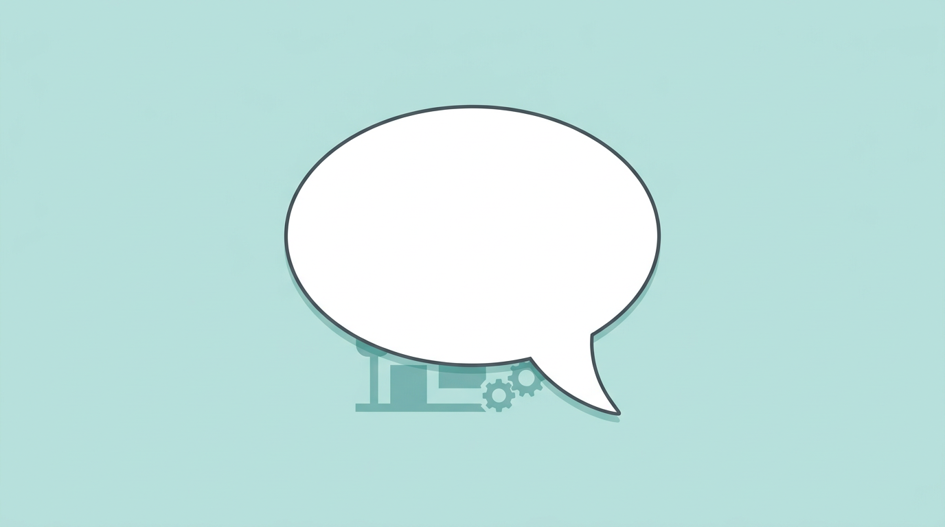 Text bubble overwhelms small brand logo, representing social media mistakes.